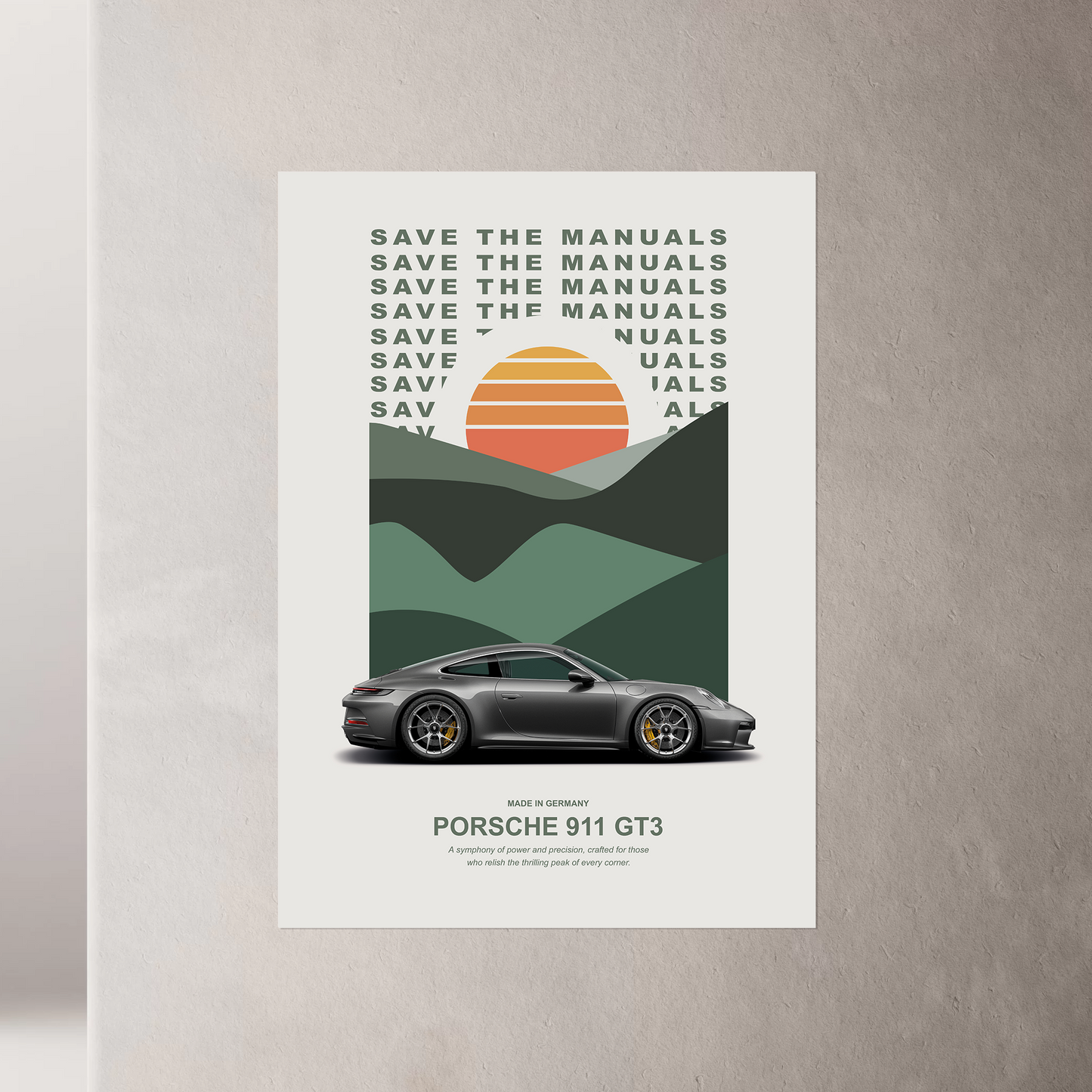 Porsche Poste hanging on Wall.