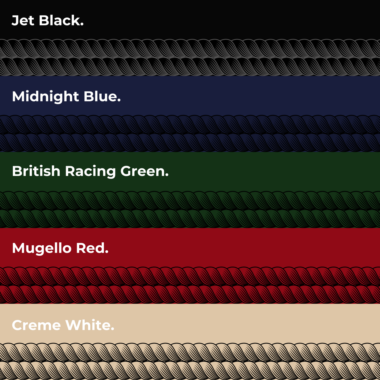 Product Details with Bracelet Colors: Black, Blue, Green, Red & Beige.