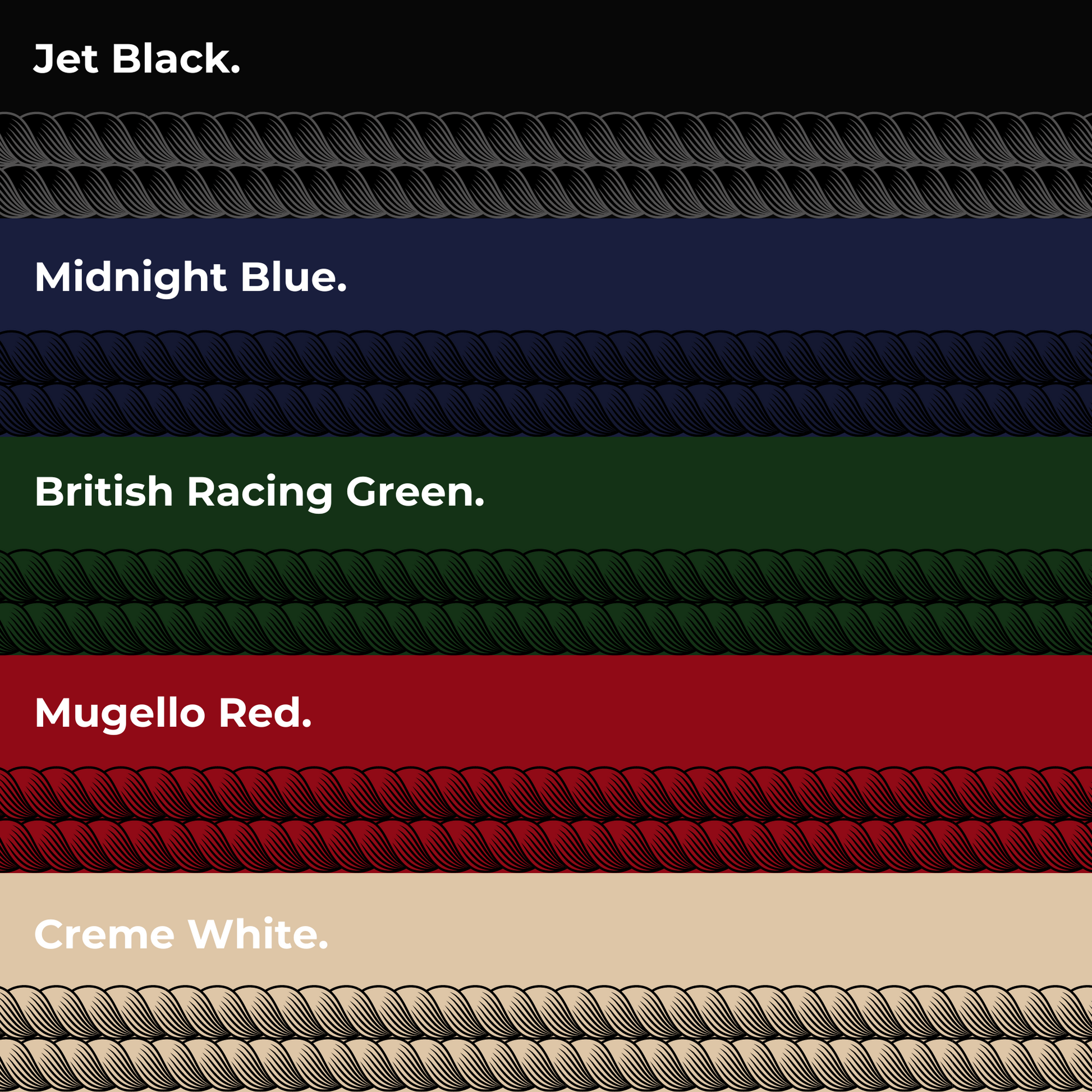 Product Details with Bracelet Colors: Black, Blue, Green, Red & Beige.